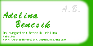 adelina bencsik business card